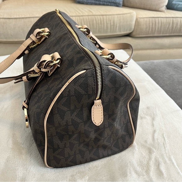 Michael Kors Coated Canvas Leather-Trimmed Handle Bag - Picture 6 of 15